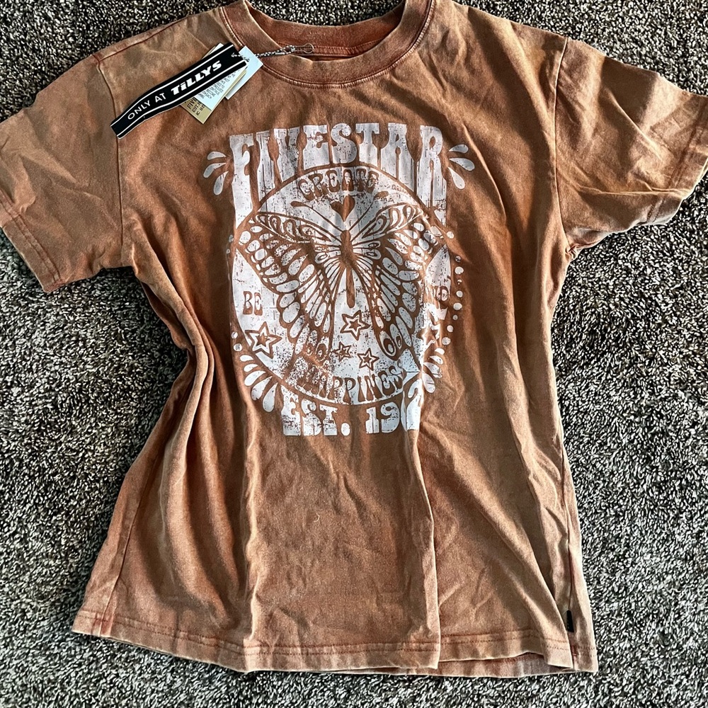 Five Star Brown Graphic T-Shirt
